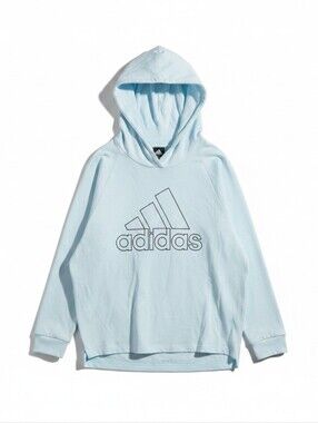 NWT- Adidas Pale Blue Hoodie with Black Outlined Logo